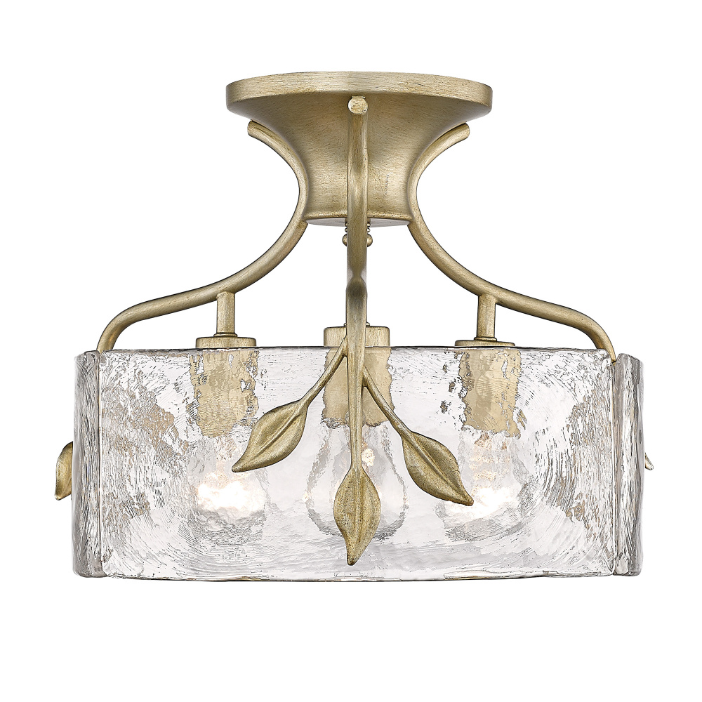 Golden Lighting Calla 3-light Semi-Flush Mount in White Gold